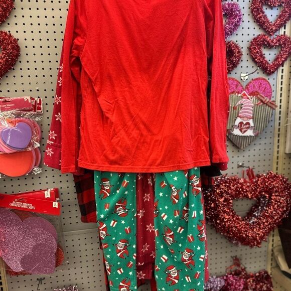 Jammies Ladies Med Red Long Sleeeve " I KNow Santa" - Picture 4 of 6